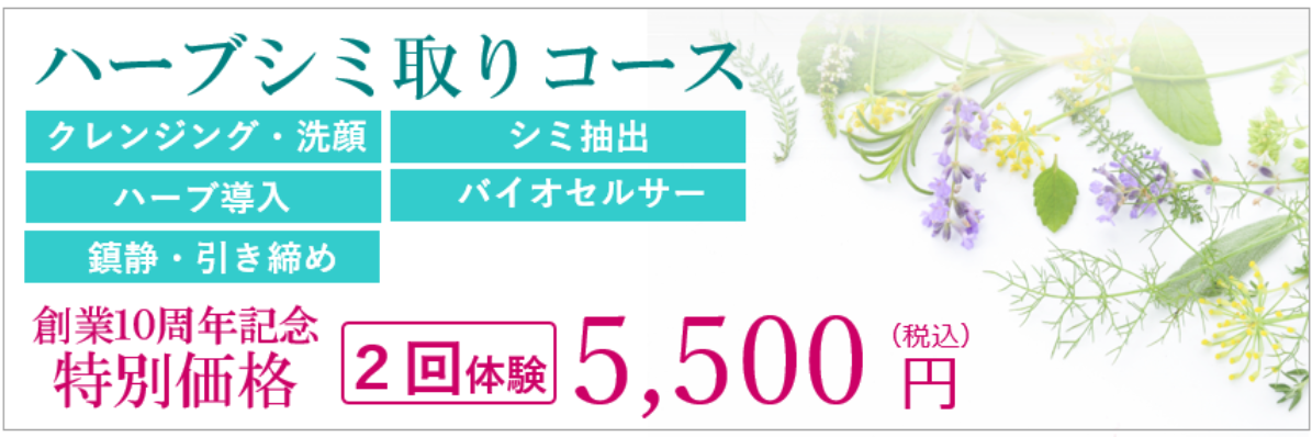福岡 筑紫野・大野城、鹿児島でハーブピーリングによるシミ取り料金