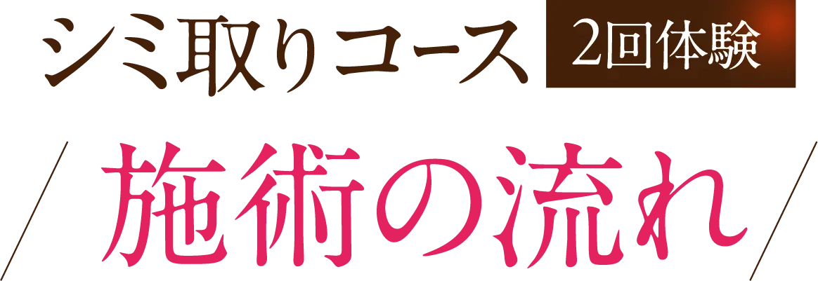 シミ取りコース 2回体験 施術の流れ